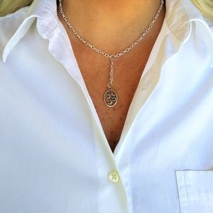 NEW Silver Boho Gypsy Yoga Om Choker Necklace